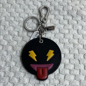 Coach Black Emoji Keychain